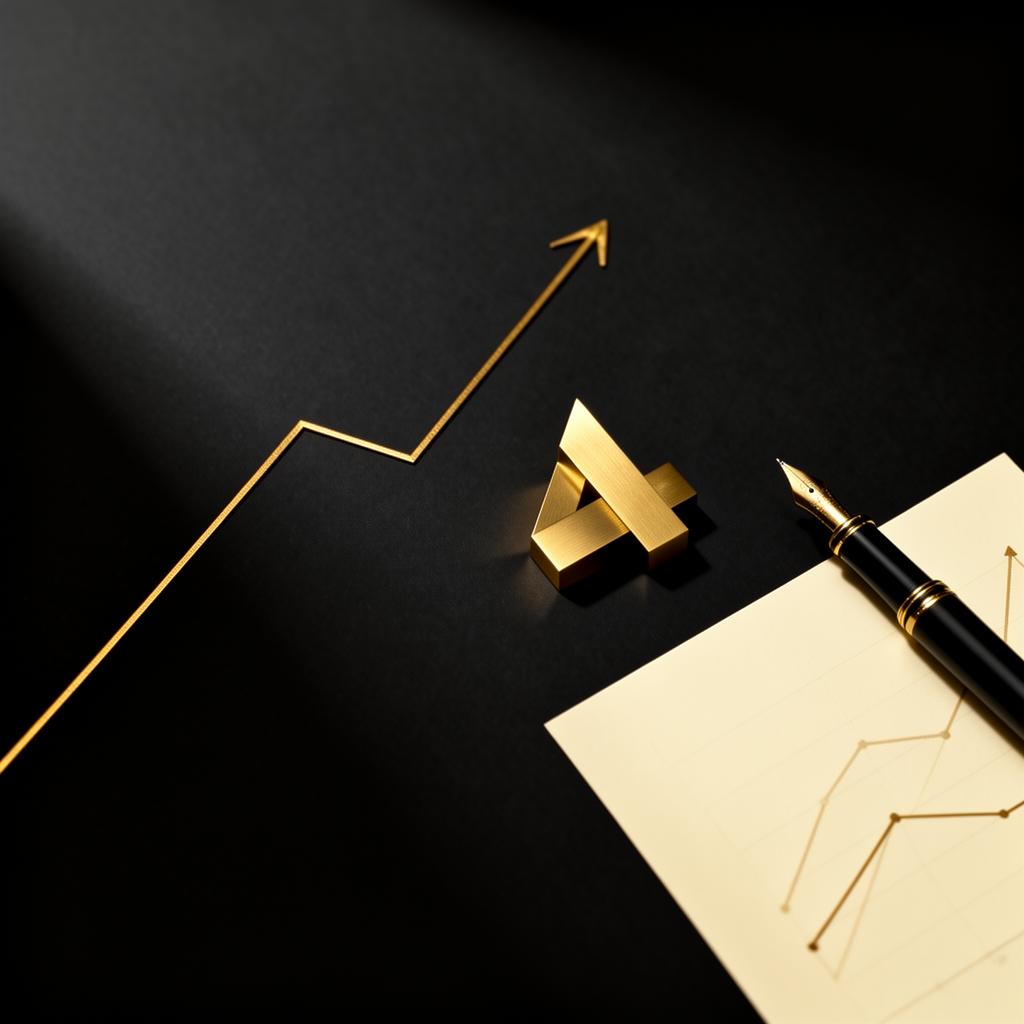 Abstract gold geometric elements representing financial expertise and strategy